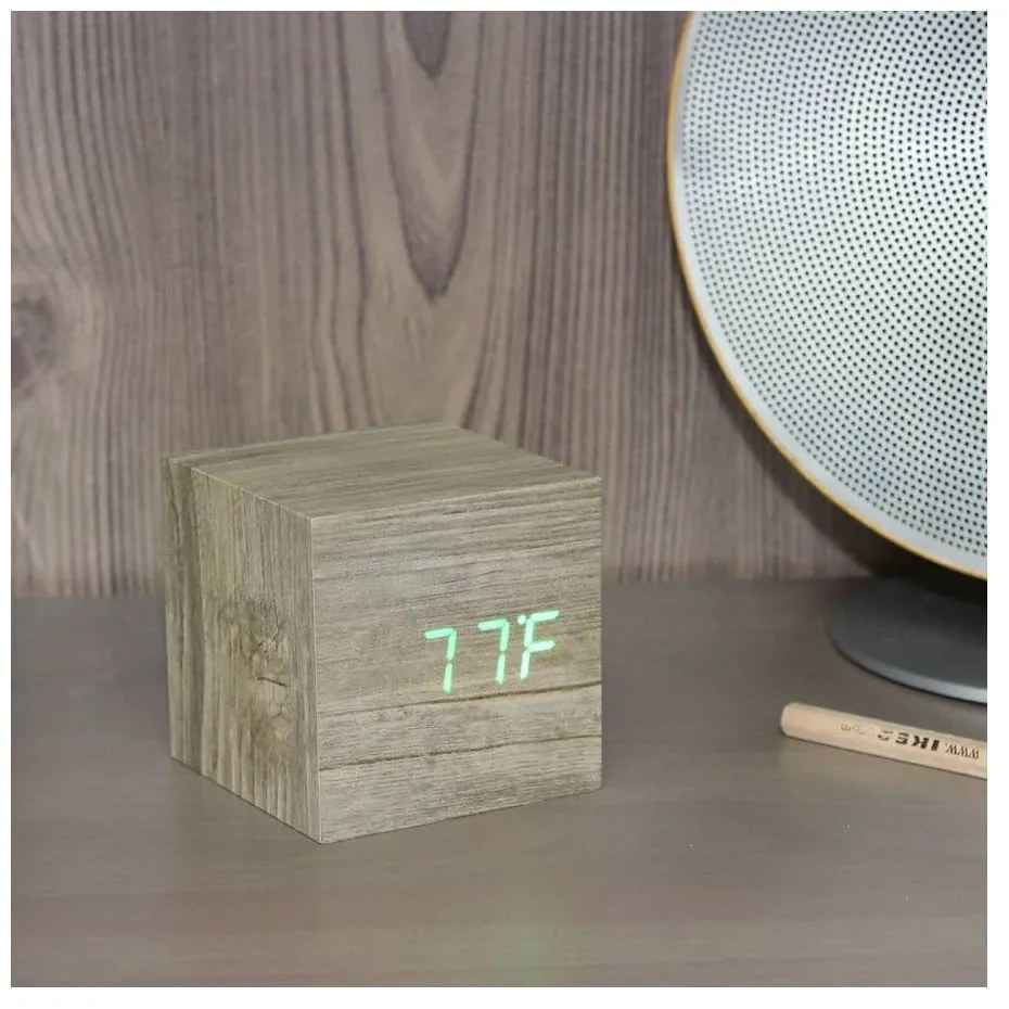 Дигитална аларма Wooden Cube Click – Gingko
