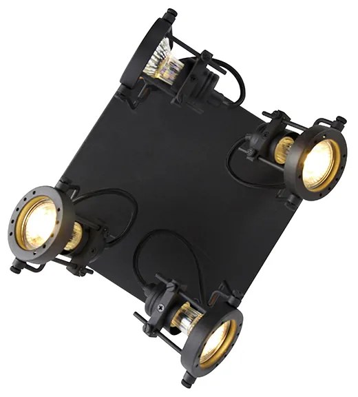 Индустриален прожектор черен 4-светлина - Suplux