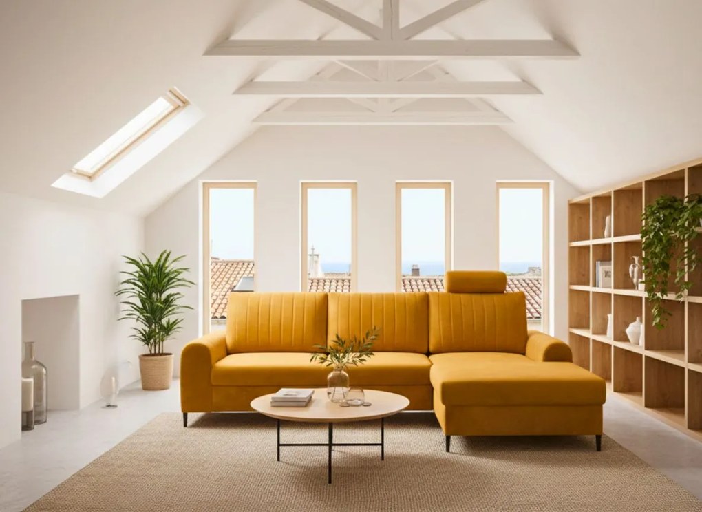 Ъглов диван Monte-Горчица