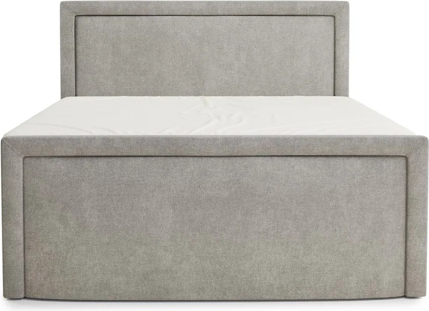 Сиво-бежово боксспринг легло 160x200 cm с място за съхранение Fresco – Maison de Rêve