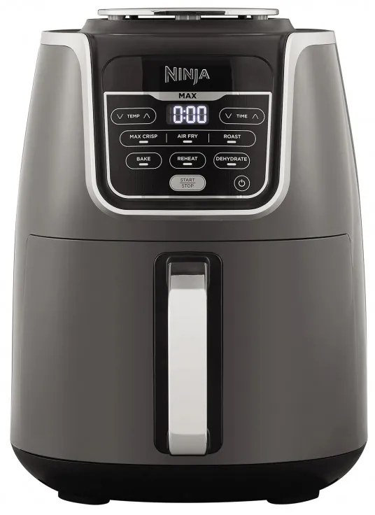 Фритюрник с горещ въздух Ninja AF160EU, 1750W, 5.2 л, 6 програми, Max Crisp, Сив