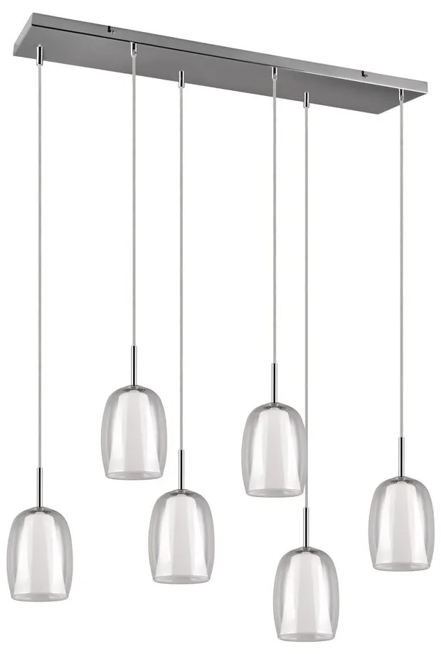 Висяща лампа със стъклен абажур в сребристо Barret - Trio Select