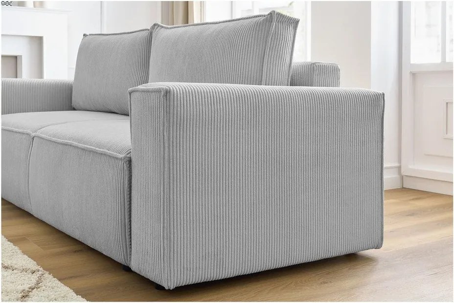 Светлосив диван от велур 245 cm Nihad - Bobochic Paris