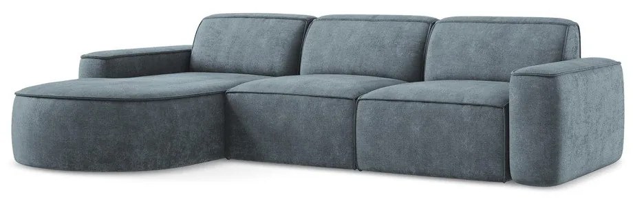 Сиво-син шенилов ъглов диван (ляв ъгъл) Omao – Makamii