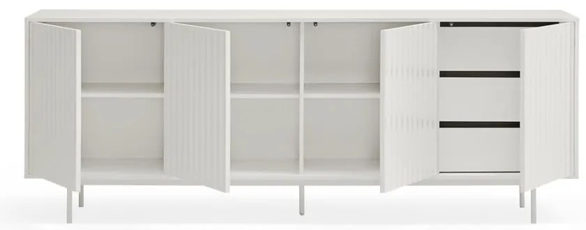 Бял нисък скрин 211x80 cm Sierra – Teulat