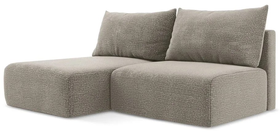 Бежов разтегателен ъглов диван с място за съхранение (ляв ъгъл) Kalena – Makamii