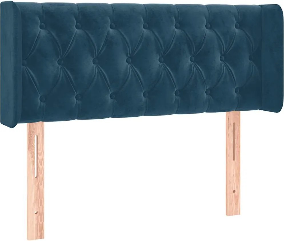 3119144 vidaXL Горна табла за легло, тъмносиня, 93x16x78/88 см, кадифе