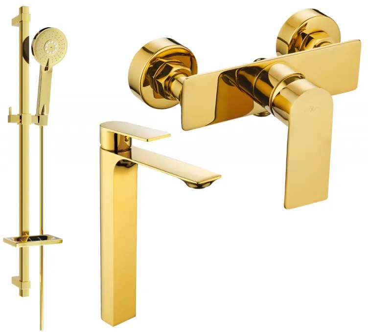 Mexen Alexa DQ40 душ комплект, златен - 71214DQ40-50