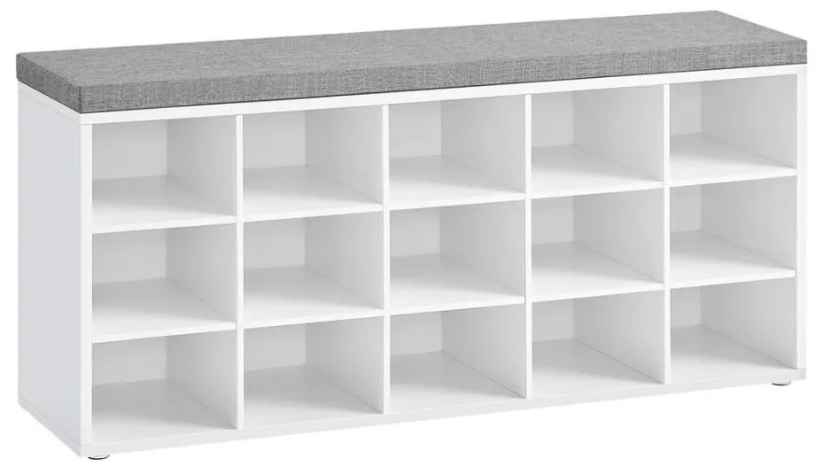 Шкаф за обувки VOREN бял/сив