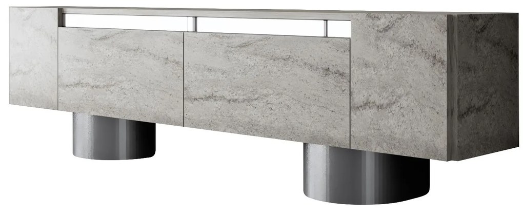 ТВ шкаф Bohem, цвят Травертин Сребърен