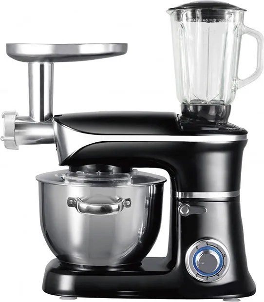 Кухненски робот 3в1 ZEPHYR ZP 1115 QBM, 1900W, 6.5 литра, Блендер, Миксер, Месомелачка, Черен