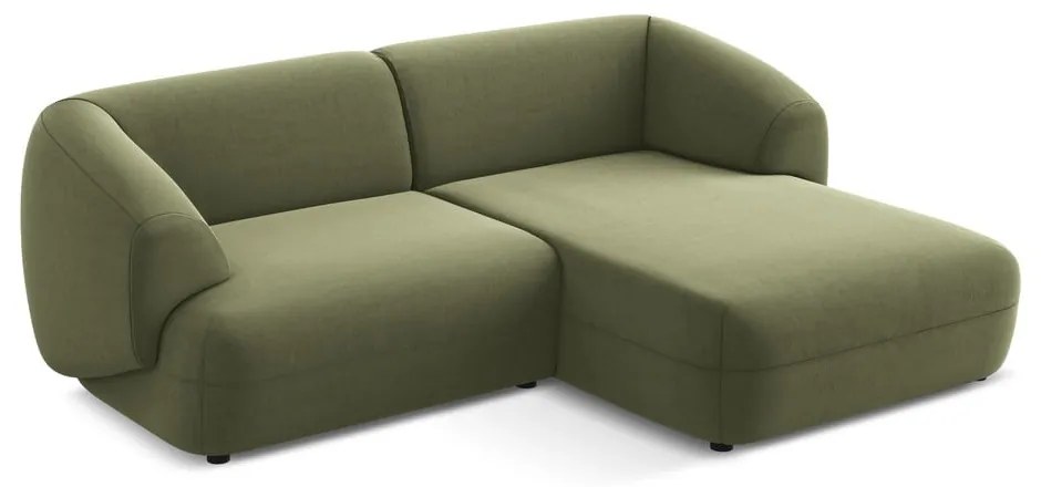 Зелен кадифен ъглов диван (десен ъгъл) Moana – Makamii