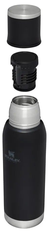 Черен термос от неръждаема стомана 1 l Adventure To-Go Black – Stanley