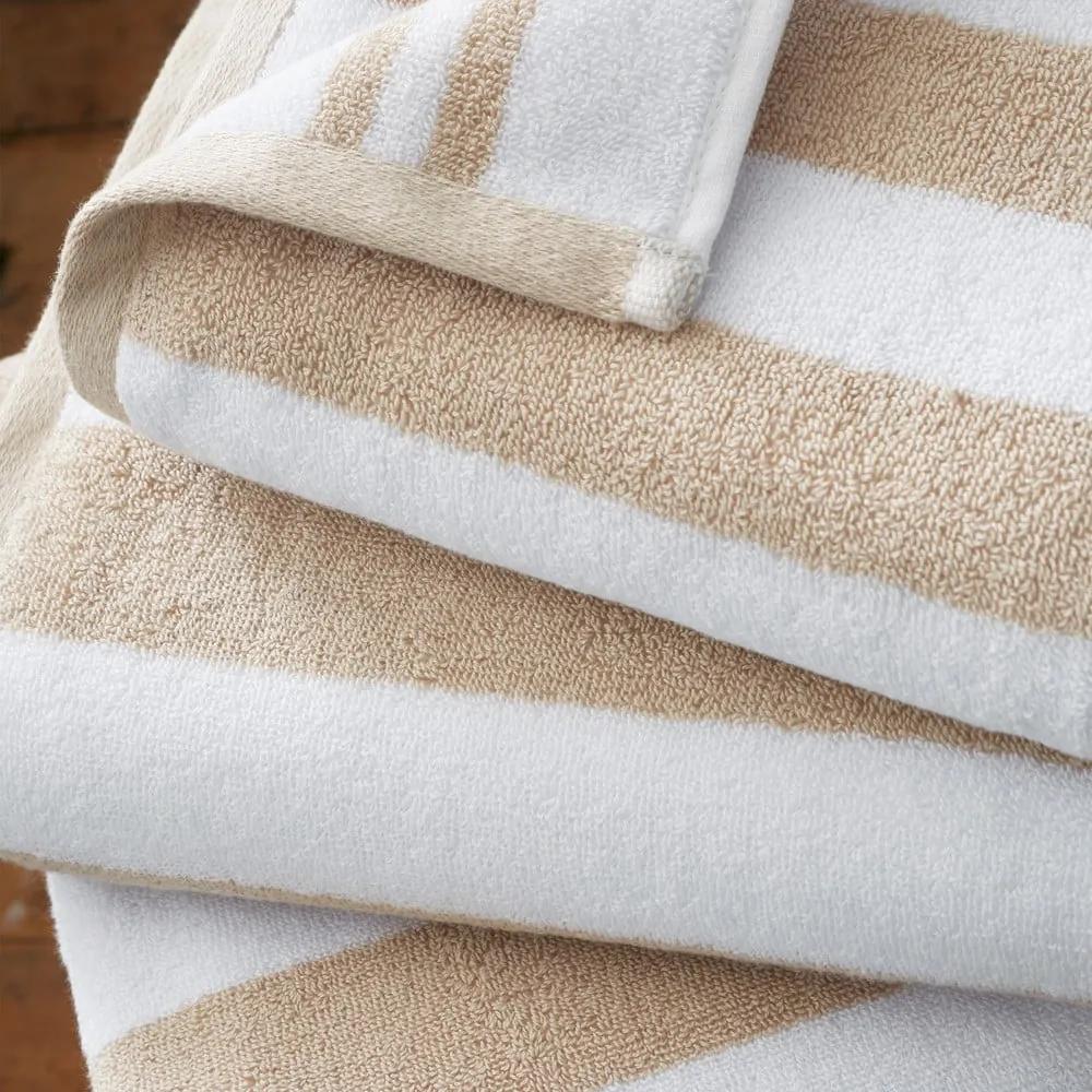 Бежово-бяла памучна кърпа за баня 90x140 cm - Bianca