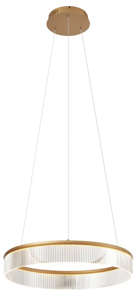Модерен висящa лампa месинг 59cm вкл. LED 3-степенно димируем - Anello Chandelier