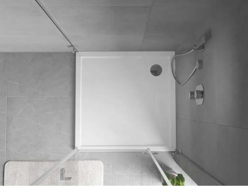 Mexen Flow квадратен поддушов корито slim 75 x 75 cm, бял гланц - 46S107575
