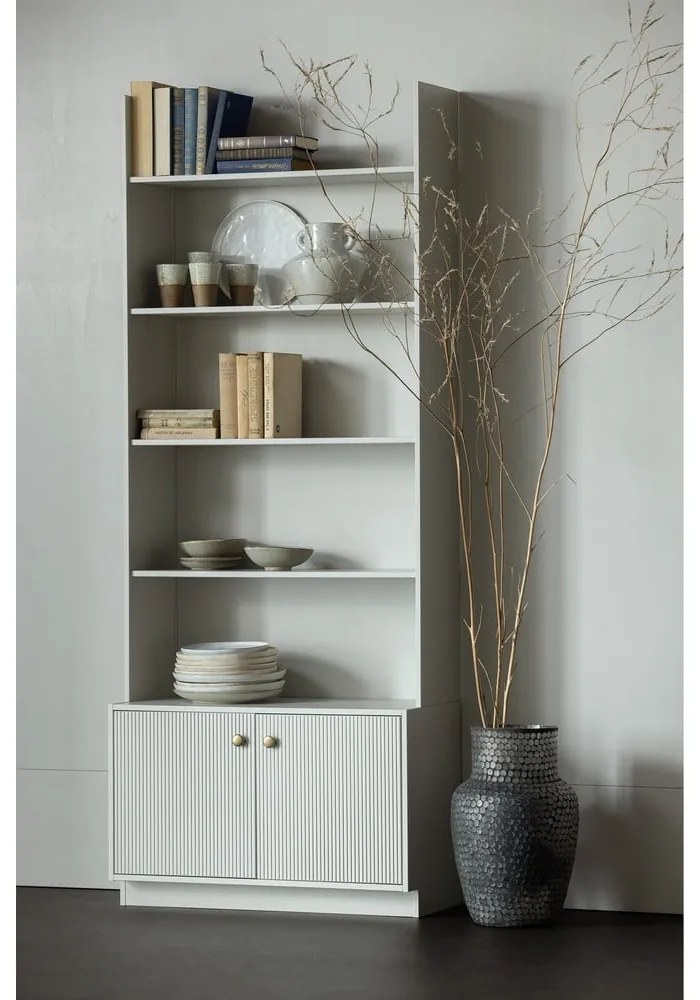 Светлосива модулна етажерка от борова дървесина 80x200 cm Madu - WOOOD