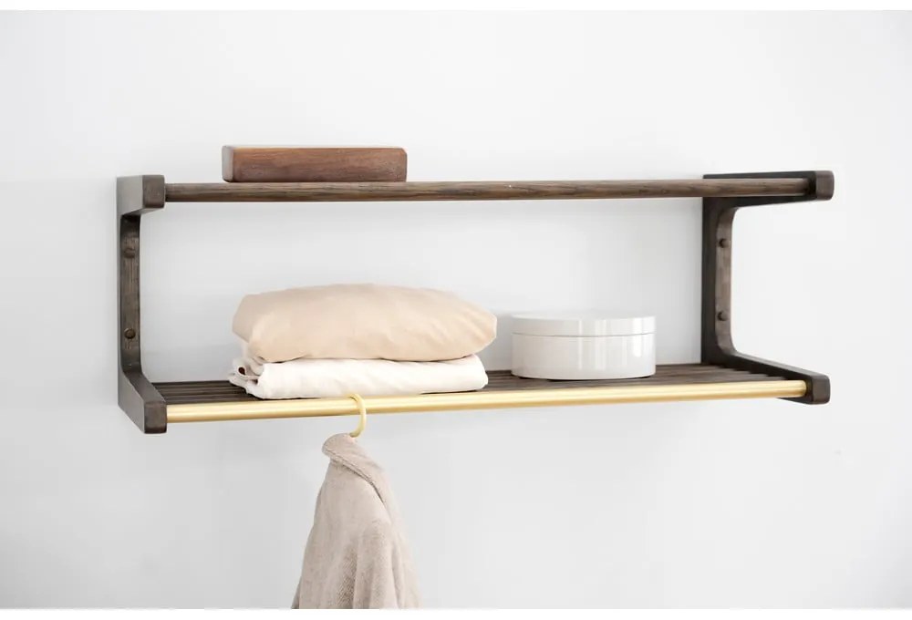 Тъмнокафява дъбова закачалка за стена Inverness - Rowico