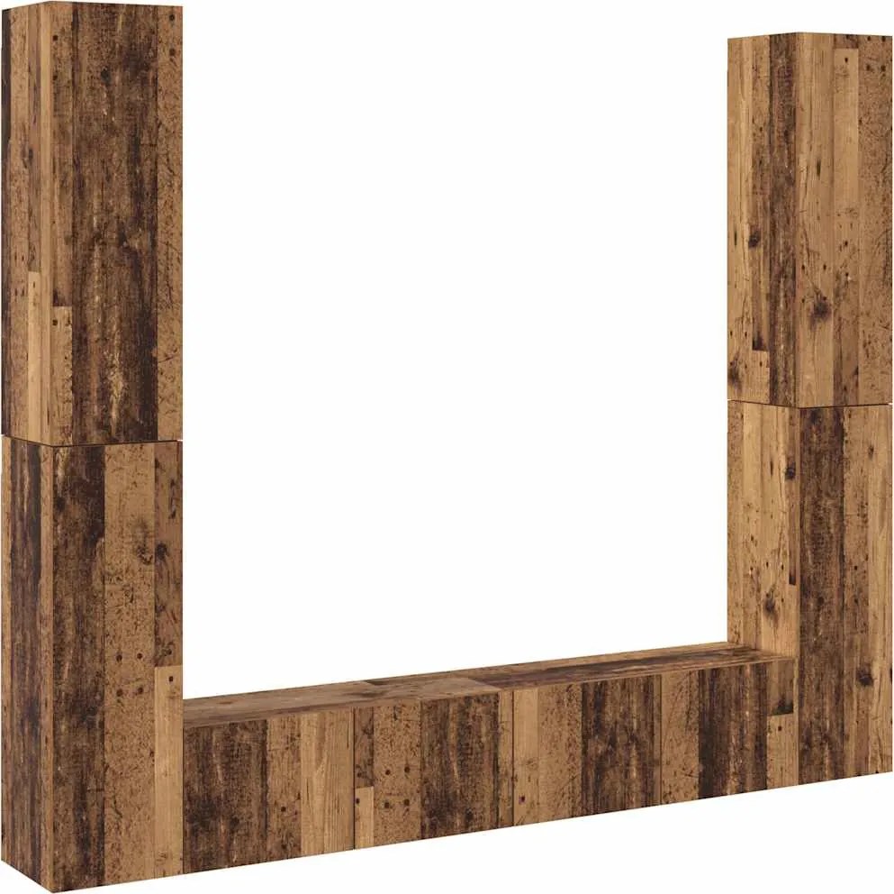 3328985 vidaXL Комплект ТВ шкафове за стенен монтаж 6 части, инженерно дърво