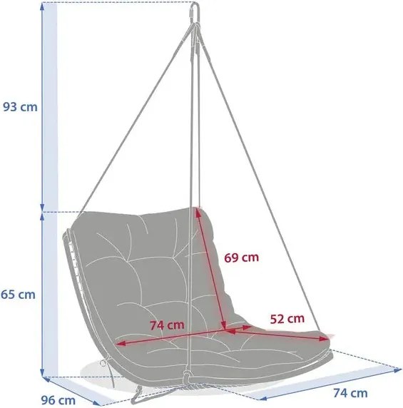 Висящо кресло Hesperide Dilmau, Плетен ратан, Цвят Глина