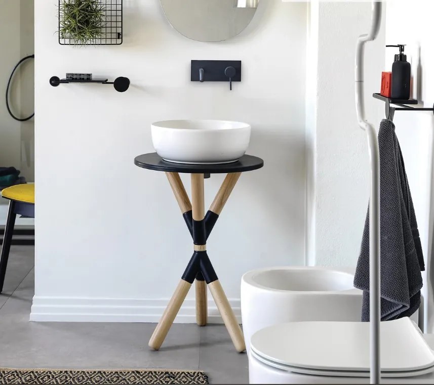 Комплект за баня Cross Scarabeo-Diameter 39 cm.-White-Prasino