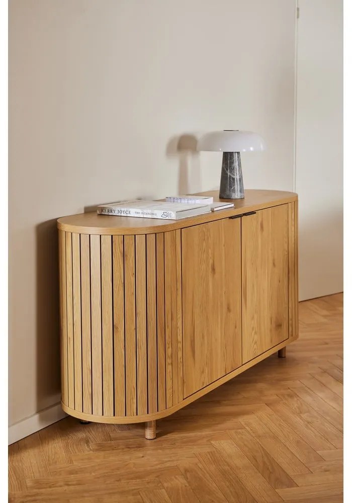 Скрин от дъбов декор в естествен цвят 160x80x45 cm Colima – Actona