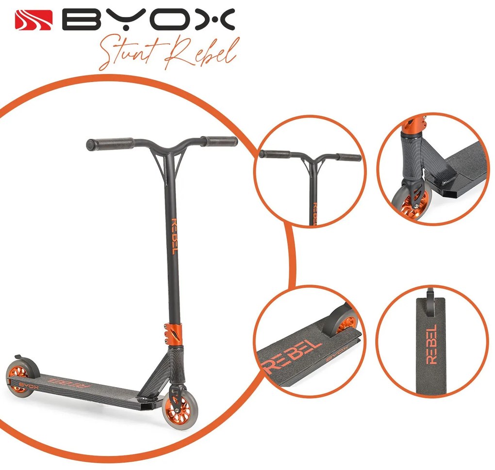 Byox  -  Тротинетка Stunt Rebel карбон