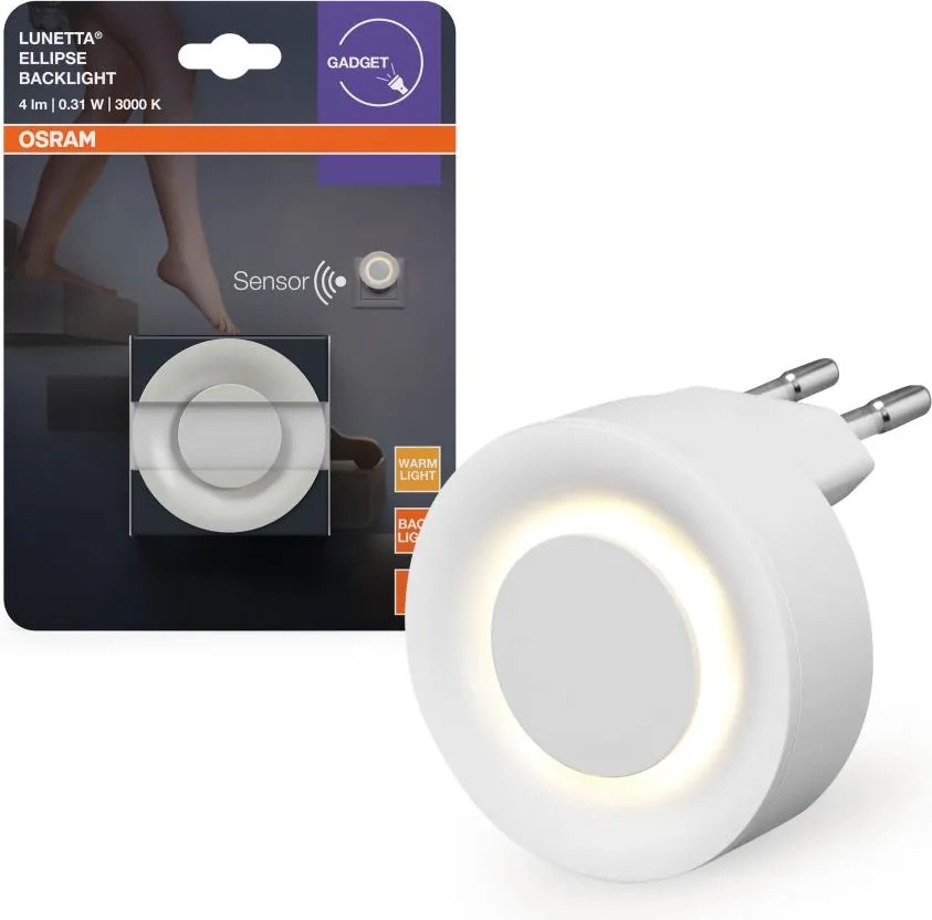 Osram-LED Нощна лампа със сензор за движение и за сумрак LUNETTA LED/0,31W/230V бяла