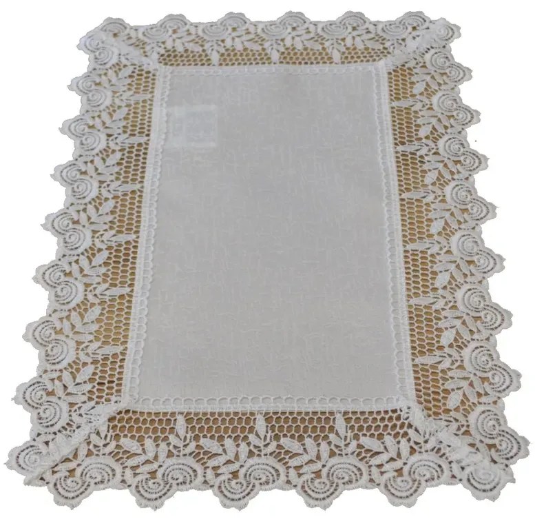 Елегантна покривка за маса с фин плат и широка дантела Šírka: 150 cm | Dĺžka: 400 cm