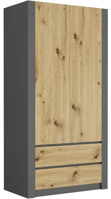Модерен гардероб с две врати MODERN B20 180 x 90 x 55 cm - различни цветови варианти sonoma mix biela
