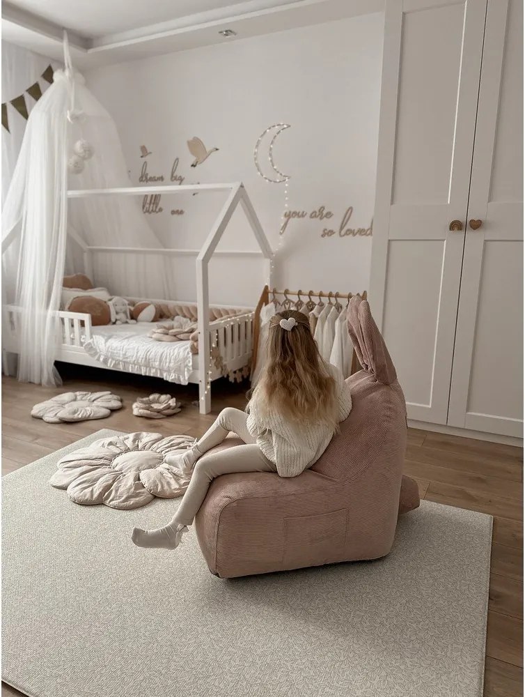 Светлорозов детски пуф Funny Bunny – The Brooklyn Kids