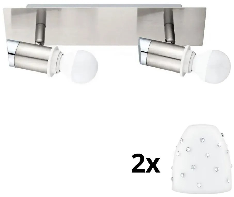 Eglo - LED точково осветително тяло MY CHOICE 2xE14/4W/230V хром/бяло