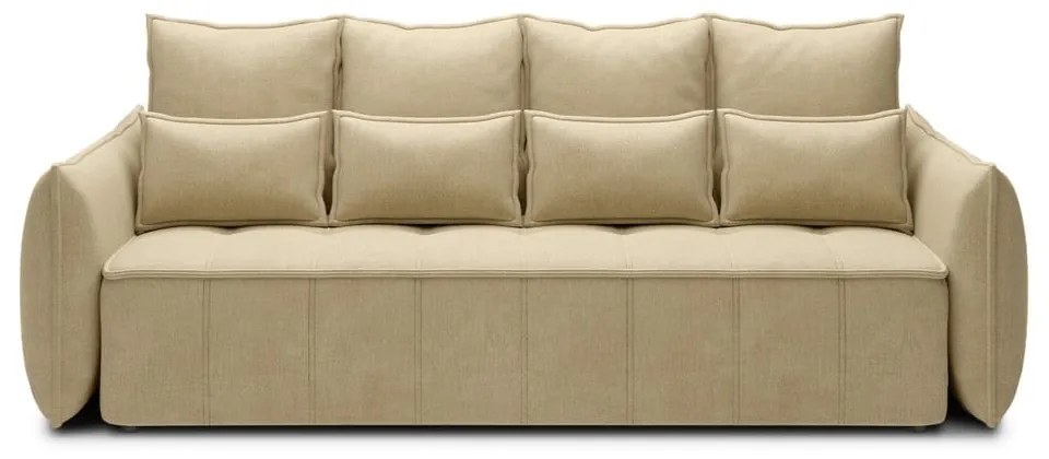 Бежов кадифен разтегателен диван с място за съхранение 242 cm Weltton – ELTAP