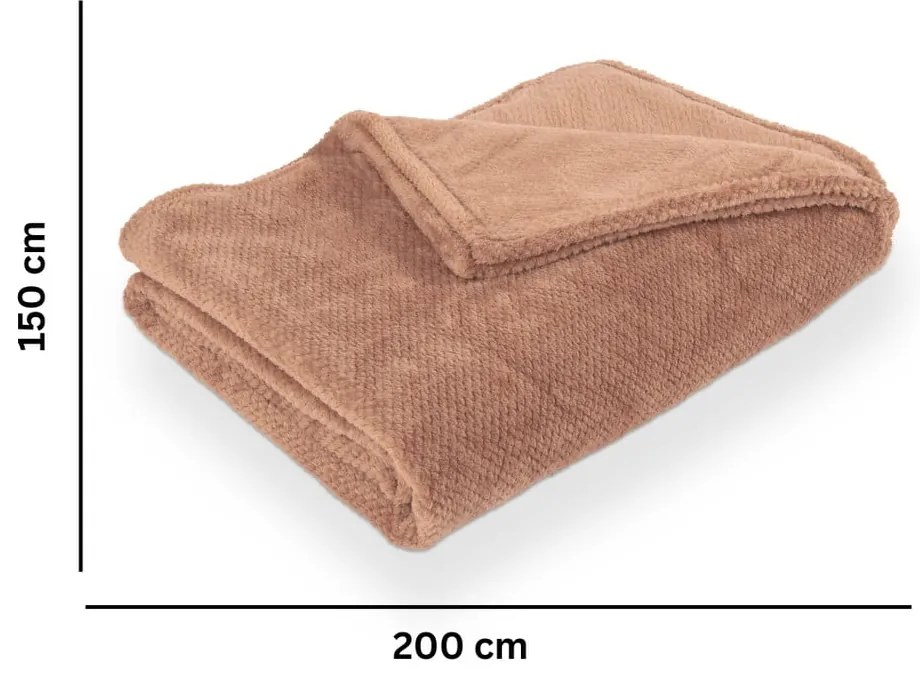 Кафяво одеяло от микроплюш 150x200 cm Pippa – Tiseco Home Studio