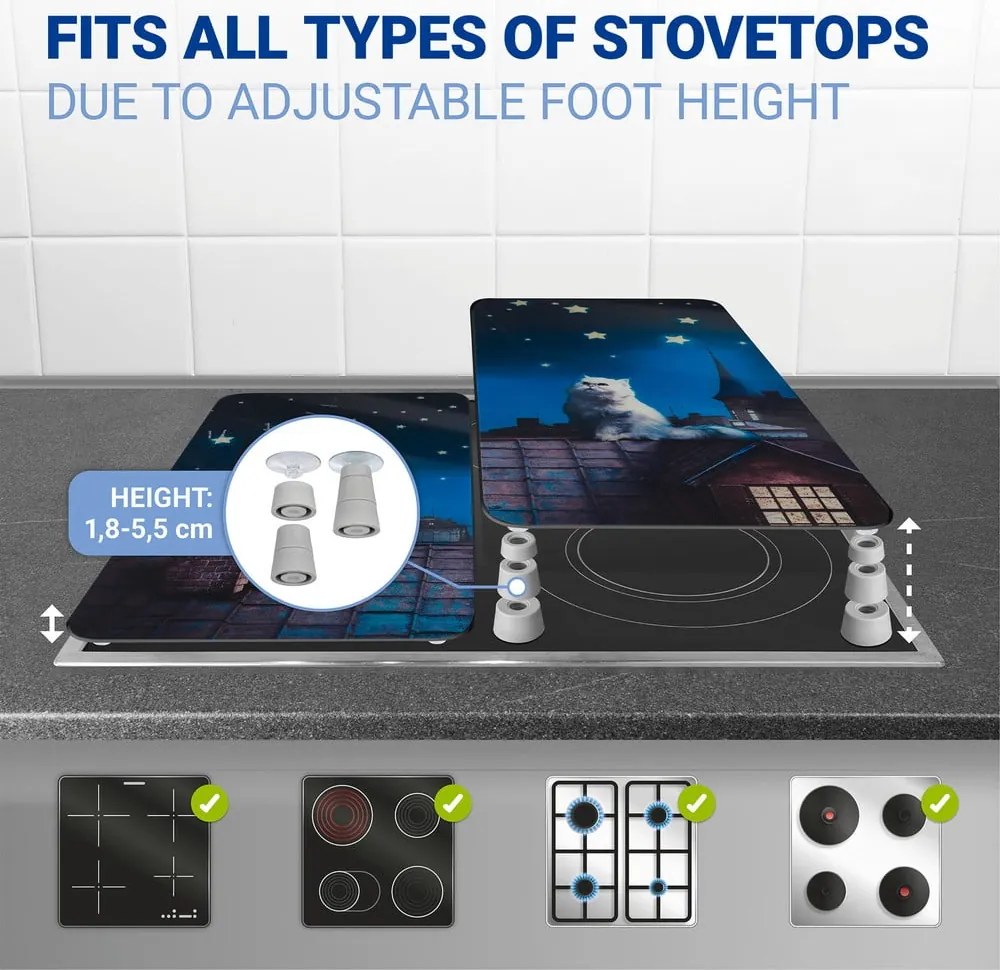 Капаци за печка в комплект от 2 броя от закалено стъкло 30x52 cm - Maximex