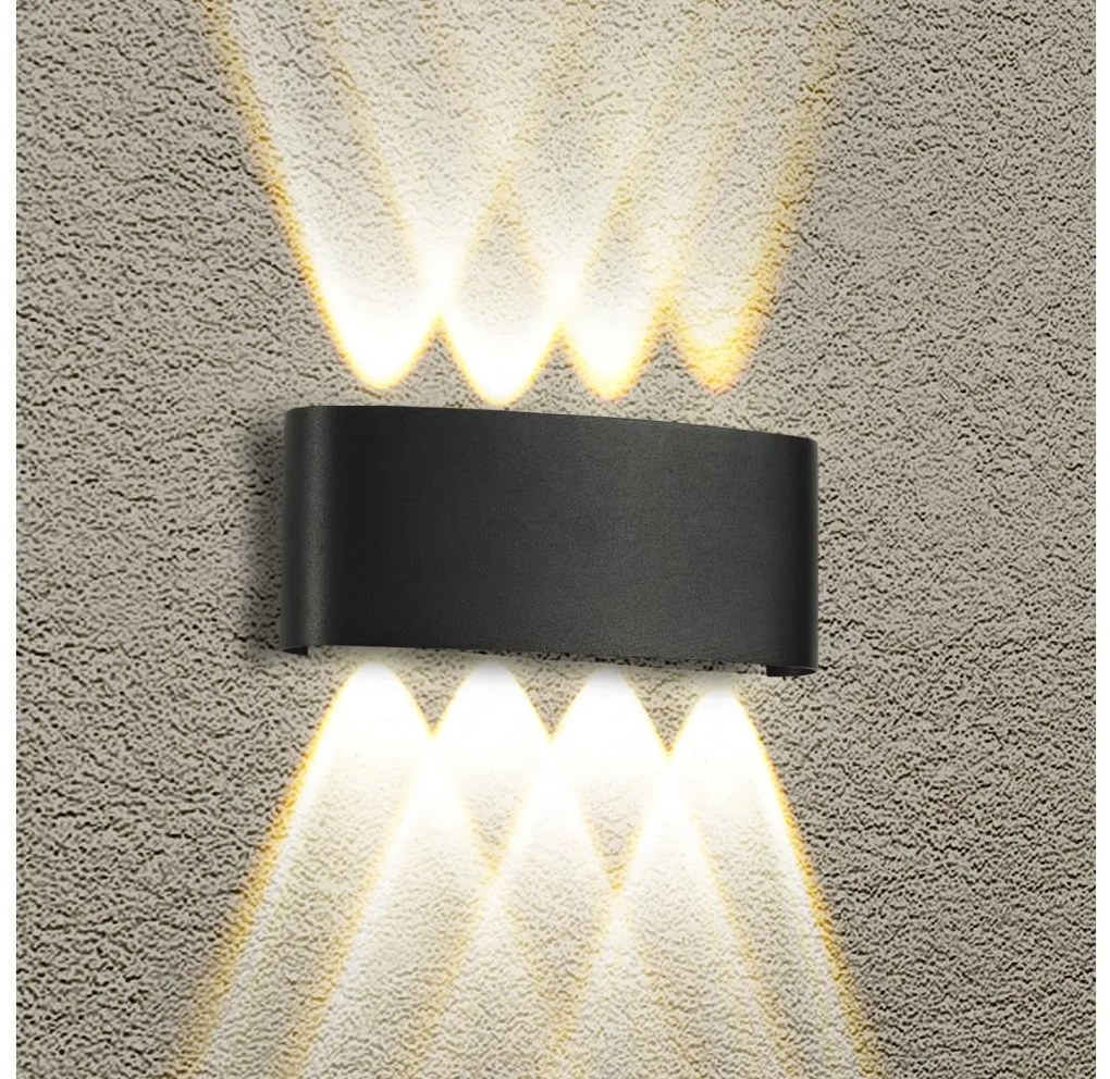 Brilagi - LED външна стенна лампа FLAREBOX LED/8W/230V черна IP65