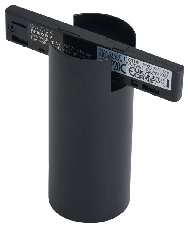 Модерен прожектор черен за релсова система 1-фазен GU10 35mm - Slimline Nubee Honey