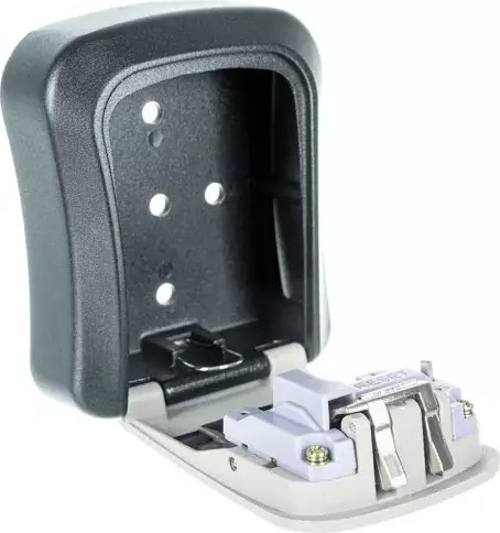 Метален сейф за ключове с код, водоустойчив, стенен монтаж, черен_сребрист, 11,5x9,5x4 см Malatec