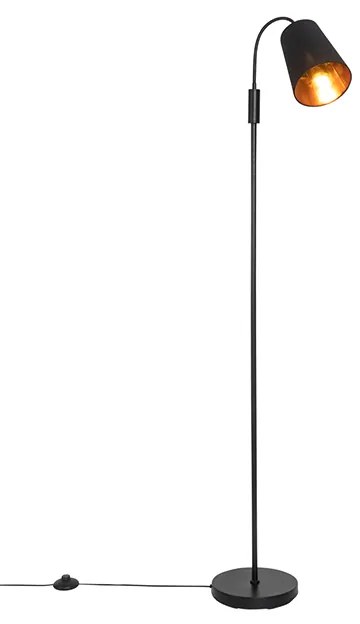 Модерна подова лампа черна със злато - Carmen