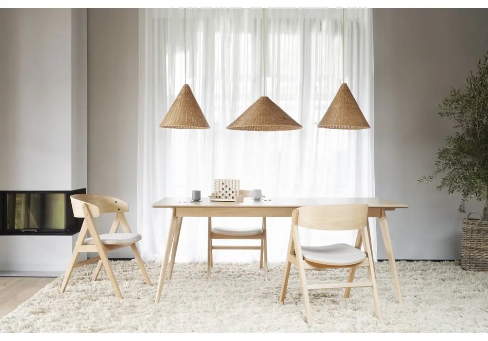 Сгъваема маса за хранене с плот от ясенова дървесина 190x90 cm Yumi - Rowico