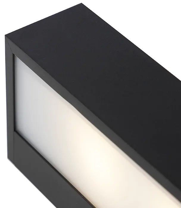 Дизайнерски правоъгълен стенен аплик черен 35 см - Houx