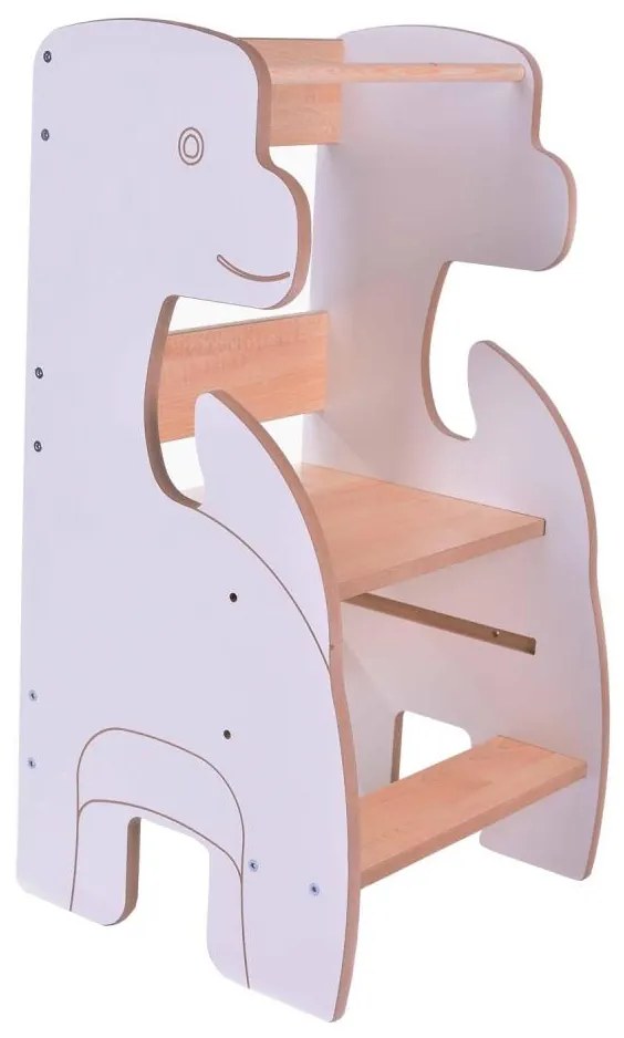 Обучителна кула DINO бяла/клен