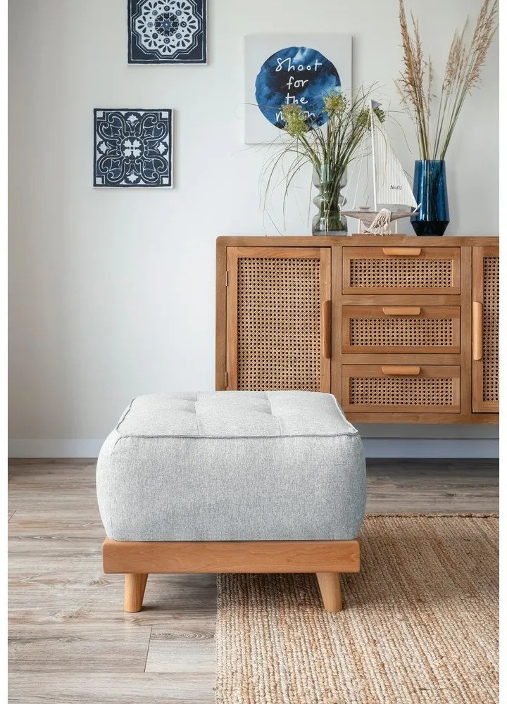 Светлосива табуретка за крака Dazzling Daisy - Miuform