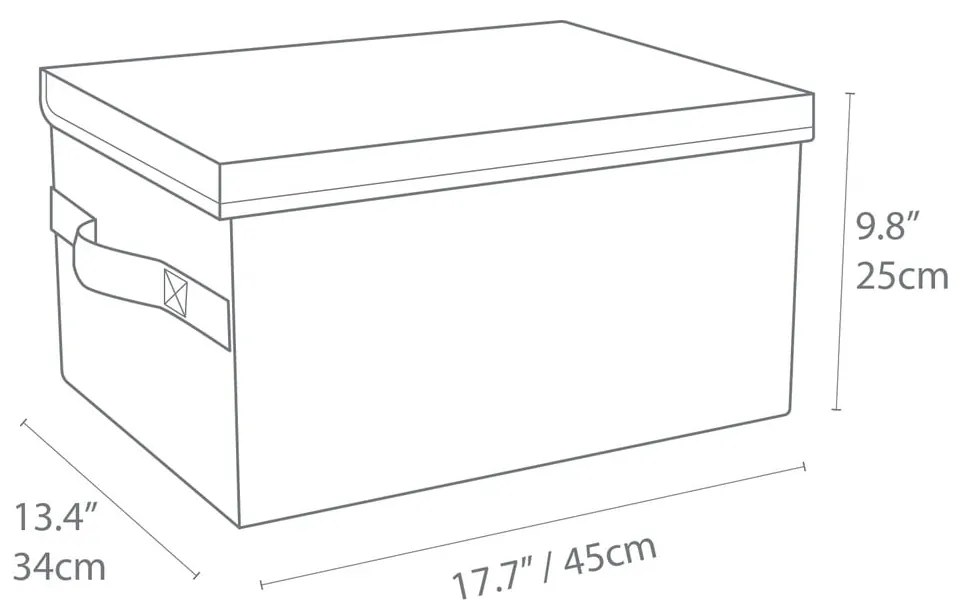 Сива текстилна кутия за съхранение с капак 45x34x25 cm Soft Storage – Bigso