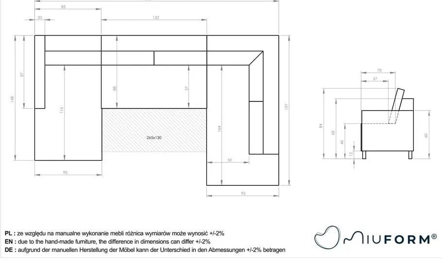 Кадифен разтегателен ъглов диван петролен (десен ъгъл) Lofty Lilly – Miuform