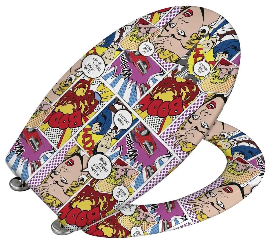 WENKO 22797100-WC тоалетна седалка POP-ART 45x38 cm многоцветна/сребриста