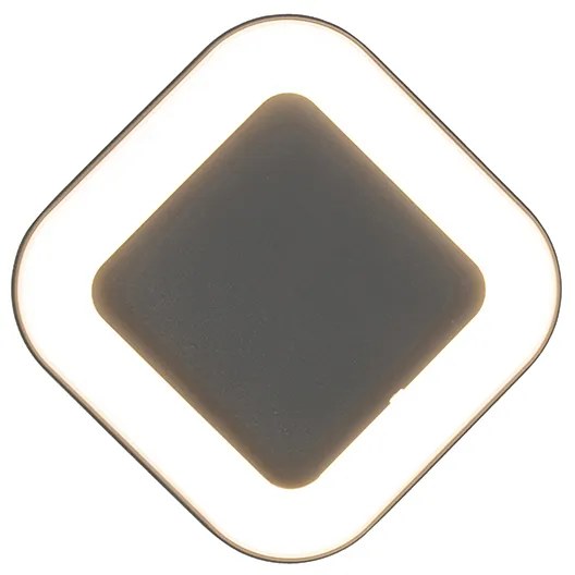 Стенна и таванна лампа сива квадратна IP54 - Ariel