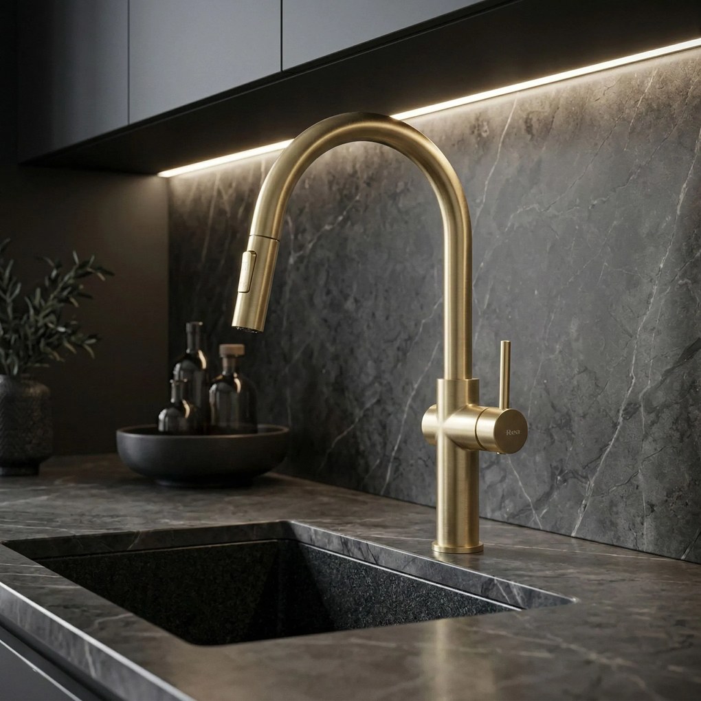 Смесител за кухня Rea Fresh High Gold Brush
