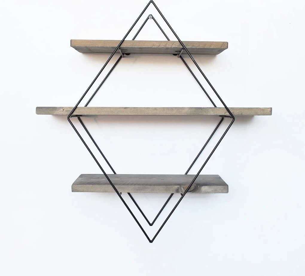 Декоративен дървен рафт за стена WR007 Орех
Черен