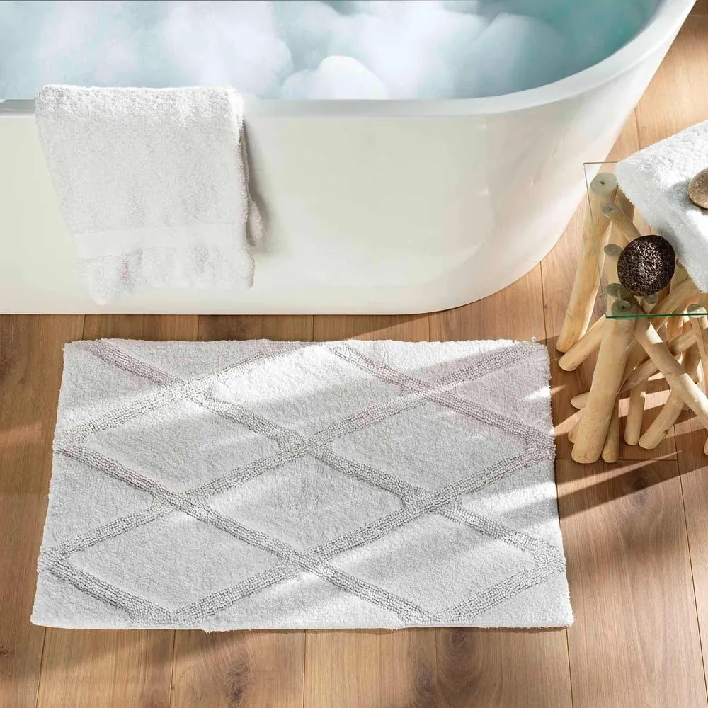 Бял килим за баня 50x80 cm Thais – douceur d'intérieur